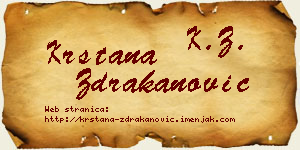 Krstana Ždrakanović vizit kartica